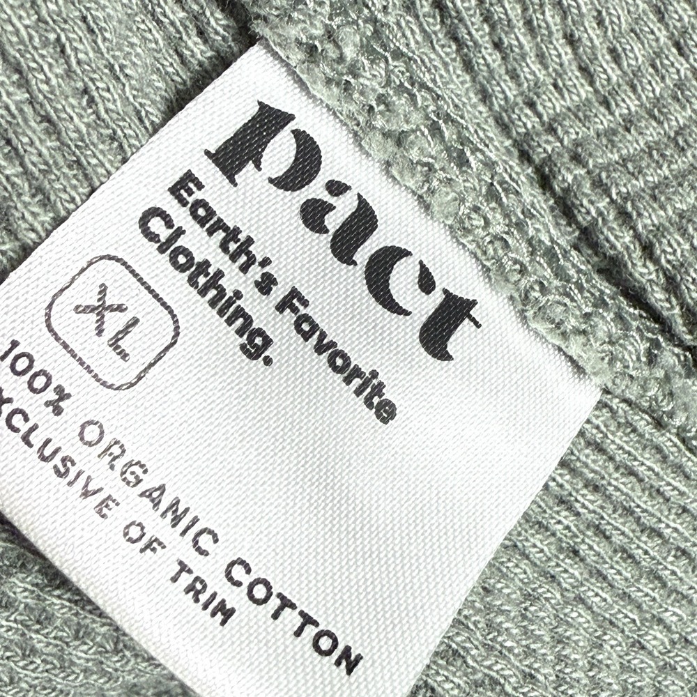Pact Pants Womens XL Thermal Waffle Wide Leg Pant Organic Lounge Pull On Green - Picture 9 of 13